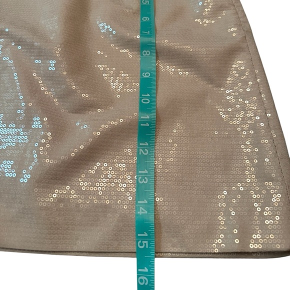 Sequin Mini A-Line Skirt Cream Women's Size 6 - Picture 8 of 8